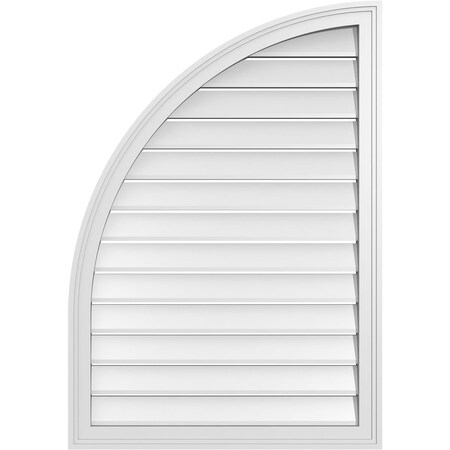 Ekena Millwork Quarter Round Top Left Surface Mount PVC Gable Vent w/ 2"W x 1-1/2"P Brickmould Frame, 28"W x 40"H GVPQL28X4002SF